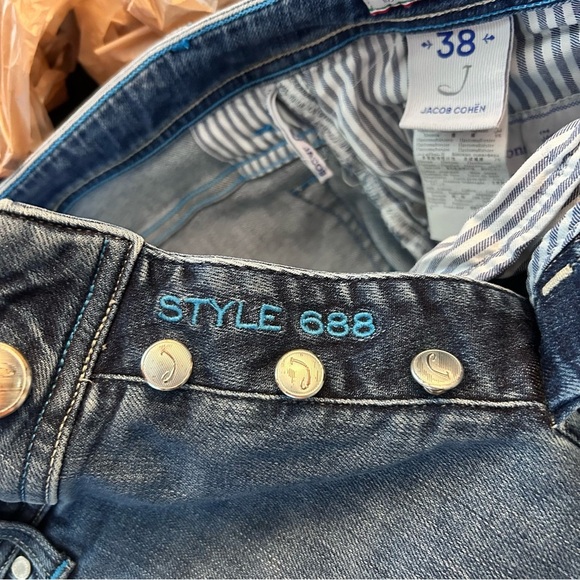 JACOB COHEN J688 COMF Wash Denim Stretch Slim Fit Handmade Tailored Jeans Sz 38 - Picture 9 of 9